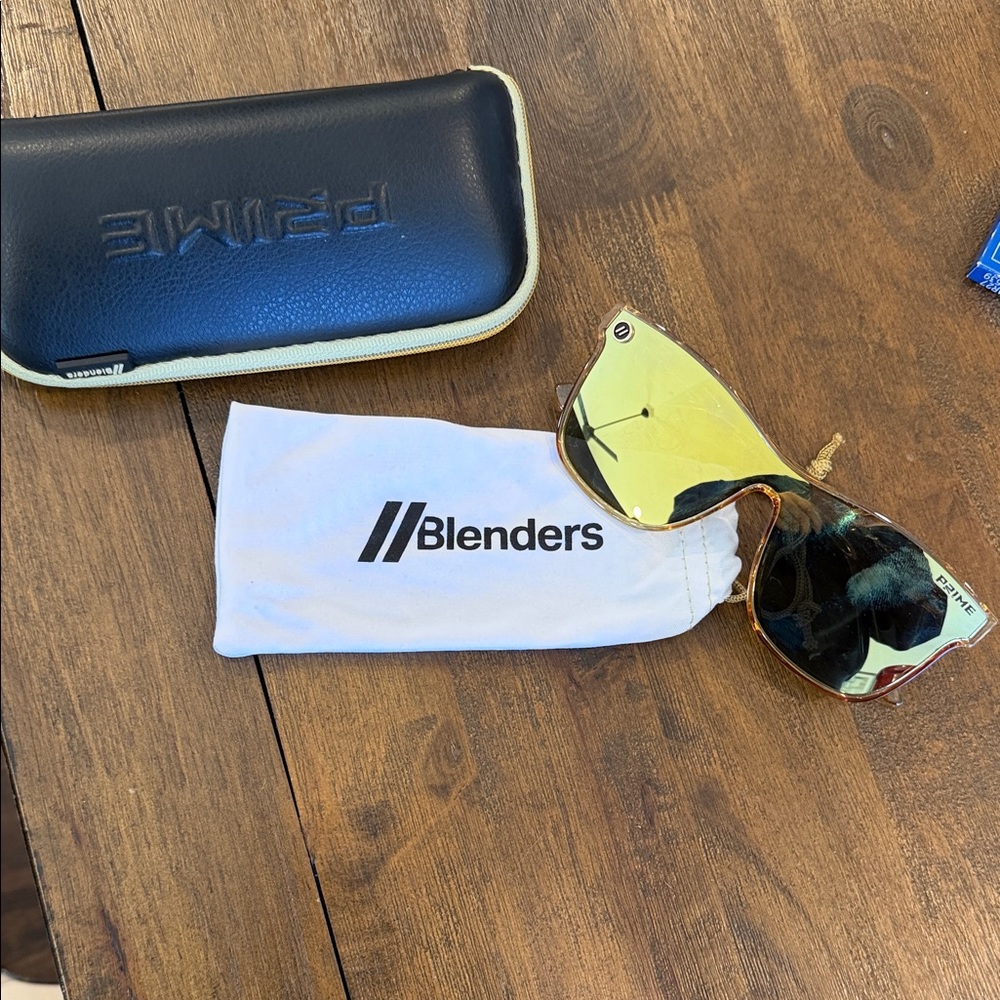 Blenders Gold Sunglasses with Case